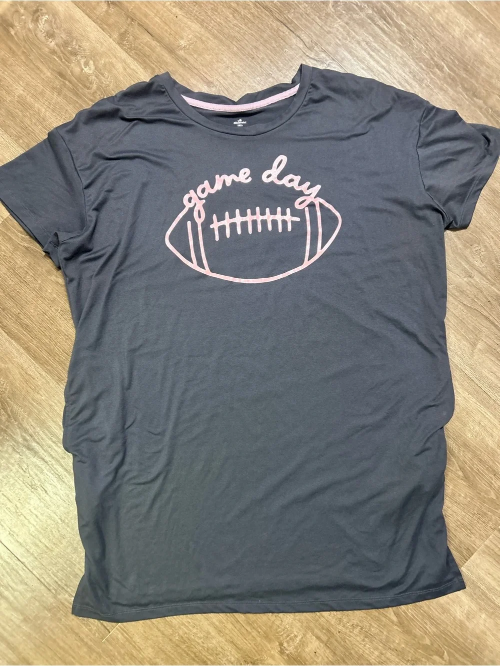Game Day Football Graphic sleep Shirt - Black with Pink Print